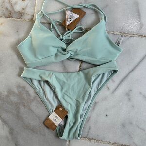 BERLOOK Twist Front Bikini Set in Light Mint
